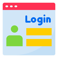 Fototapeta premium Login flat style icon