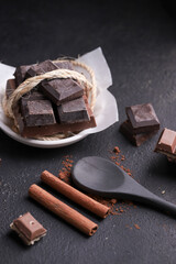 stick spoon with powdered chocolate