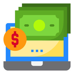Money online flat style icon
