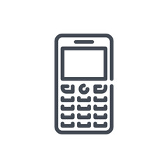 Mobile phone line icon. Cell phone vector outline sign.