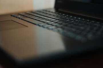 Closeup shot of keyboard of laptop