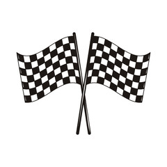 checkered flags in pole