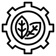 Green energy outline style icon