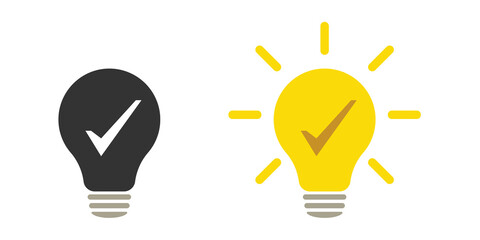 Lamp icons set. Idea lamp icon collection. Flat style - stock vector