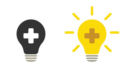 Lamp icons set. Collection of lamps icons with a cross. Flat style - stock vector.