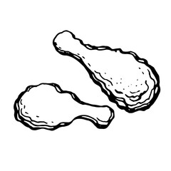 fried chicken legs, vector on transparent background