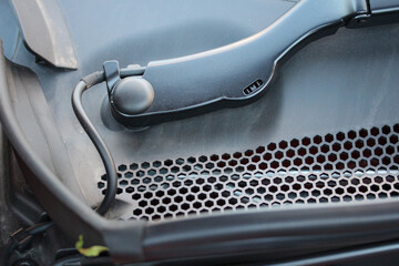 Detail of a new car wiper arm - obrazy, fototapety, plakaty