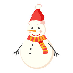 Snowman collection for christmas and winter, cute character flat design