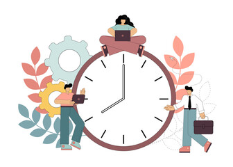 Effective time. Time management. Planning strategy. Vector illustration isolated on white background.
