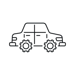 Car service linear icon. Thin line customizable illustration. Contour symbol. Vector isolated outline drawing. Editable stroke