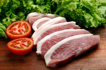 Raw pork chop picanha