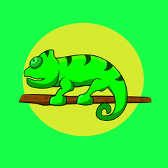 green chameleon cartoon