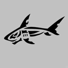 Illustration vector graphic of shark designs for tattoos and other 