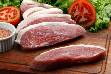 Raw pork chop picanha