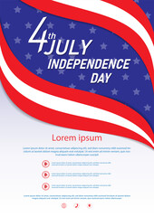 4th of July United States of America Independence day brochure or flyer template.