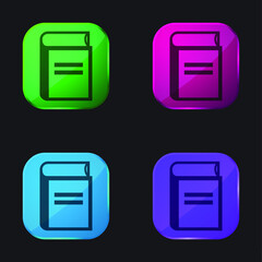 Accountant four color glass button icon