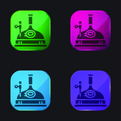 Brewing four color glass button icon