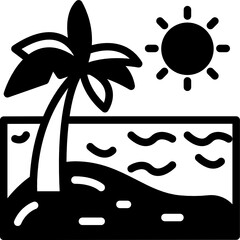 palm islands glyph icon