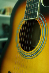 Obraz premium acoustic guitar close up