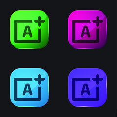 Aperture Priority four color glass button icon