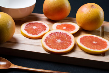 Naklejka na ściany i meble grapefruit on a table