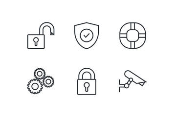 security set icon, isolated security set sign icon, vector illustration