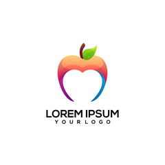 apple love logo colorful illustration vector