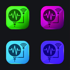 Assistant four color glass button icon
