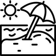 parasol line icon © draftphic