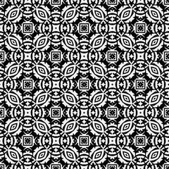 floral seamless pattern background.Geometric ornament for wallpapers and backgrounds. Black and white pattern.