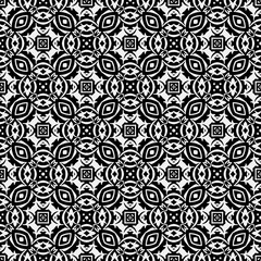 floral seamless pattern background.Geometric ornament for wallpapers and backgrounds. Black and white pattern.
