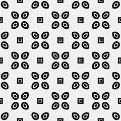 floral seamless pattern background.Geometric ornament for wallpapers and backgrounds. Black and white pattern.