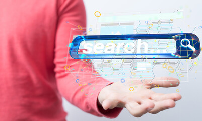 Interface web application in hand