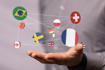 international counties flags - 3D realistic.