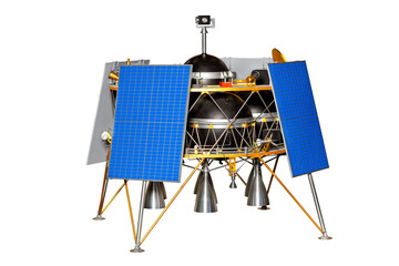 A flying lunar lander for exploration of the lunar surface in several places during one expedition.