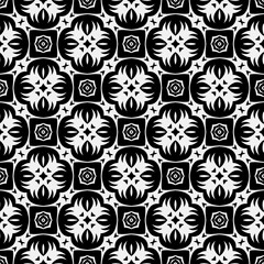 floral seamless pattern background.Geometric ornament for wallpapers and backgrounds. Black and white pattern.