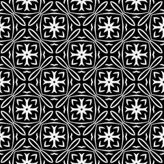floral seamless pattern background.Geometric ornament for wallpapers and backgrounds. Black and white pattern.