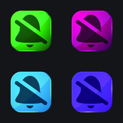 Alarm Off four color glass button icon