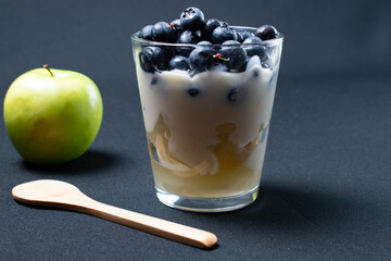 yogurt with blueberries