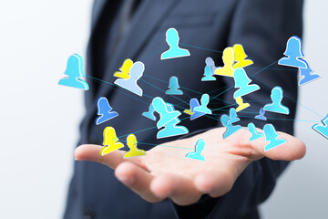videoconference group of people talking in social network