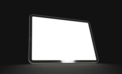 Tablet 3d computer with blank screen illustration