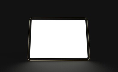 Tablet 3d computer with blank screen illustration