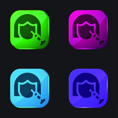 Botox four color glass button icon