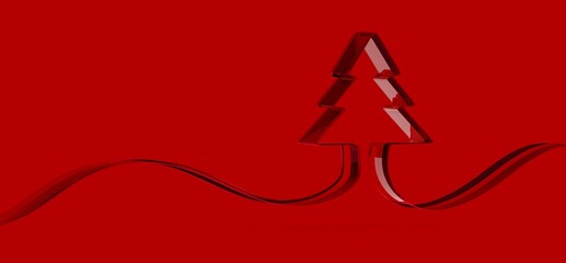 3d merry christmas card modern 3d minimal tree