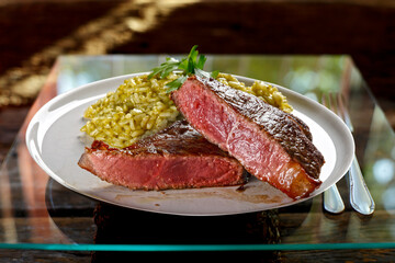 Grilled beef steak