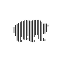 Panda black barcode line icon vector on white background.