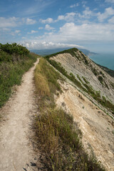 Fototapeta na wymiar The rock on the Black Sea. Around the mountain. Natural background.