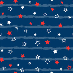 Stars seamless pattern. Design for fabric, wrapping paper, background, wallpaper. Vector.