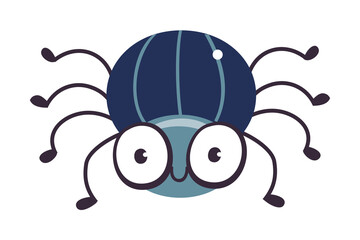 Cute Big Eyed Beetle Insect, Funny Creature Cartoon Vector Illustration