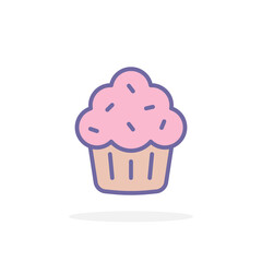 Cupcake icon in filled outline style.